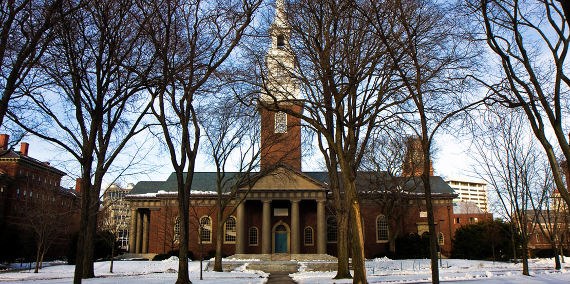 photo of a snowy campus